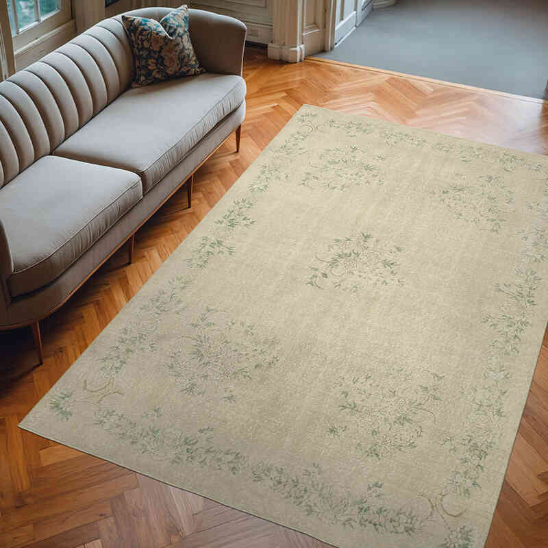 Alfombra Vintage Turca Anudada a Mano - 203 cm x 303 cm - K0055580