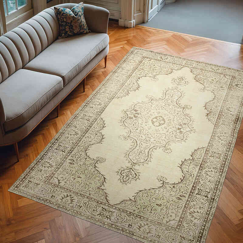 Alfombra Vintage Turca Anudada a Mano - 190 cm x 294 cm - K0055600