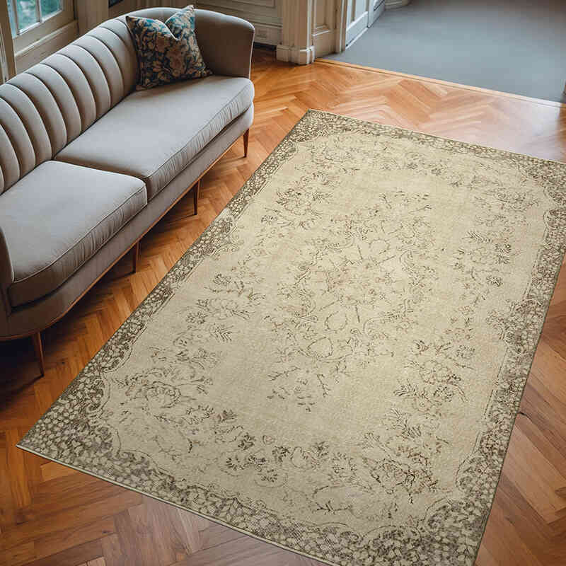 Vintage Turkish Hand-Knotted Rug - 6' 1" x 9' 6" (73" x 114") - K0055616