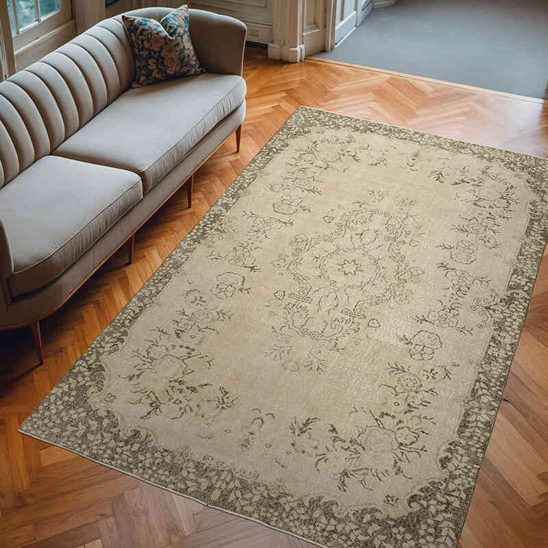 Alfombra Vintage Turca Anudada a Mano - 190 cm x 293 cm - K0055621