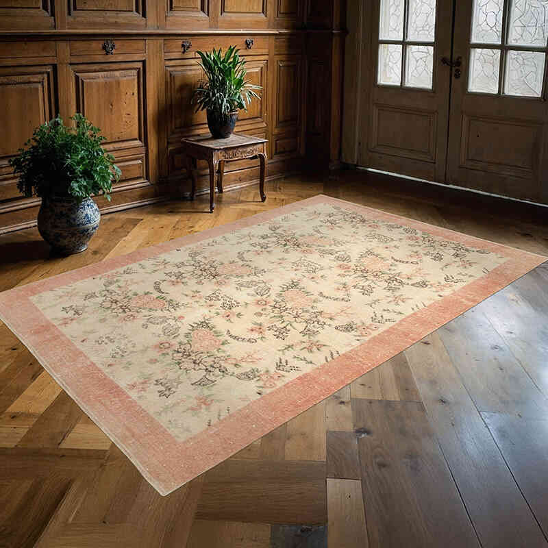 Alfombra Vintage Turca Anudada a Mano - 157 cm x 235 cm - K0055628