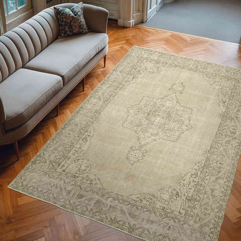 Alfombra Vintage Turca Anudada a Mano - 194 cm x 278 cm - K0055632