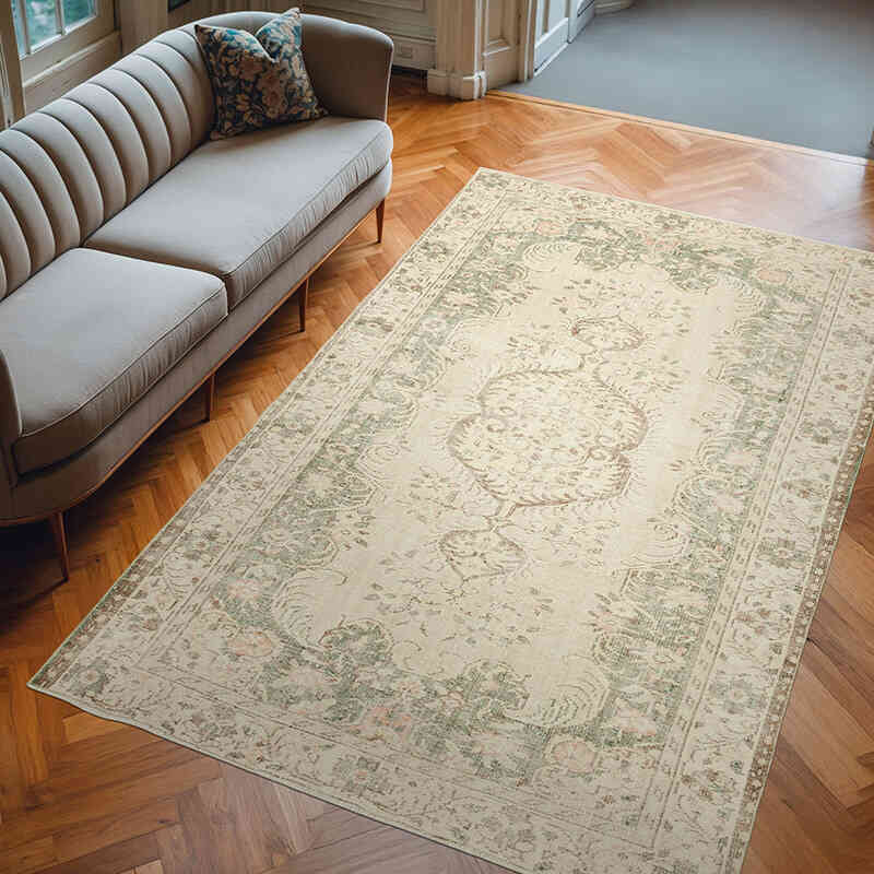 Vintage Turkish Hand-Knotted Rug - 5' 11" x 9' 3" (71" x 111") - K0055640