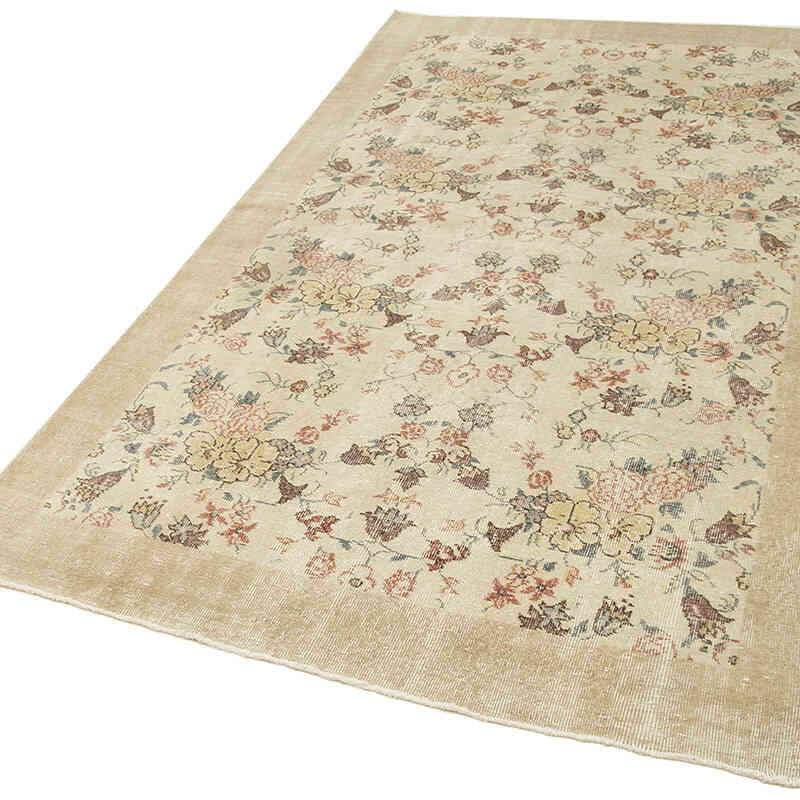 Alfombra Vintage Turca Anudada a Mano - 140 cm x 243 cm - K0055643