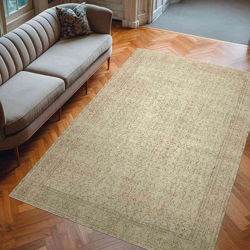 Alfombra Vintage Turca Anudada a Mano - 203 cm x 309 cm - K0055654