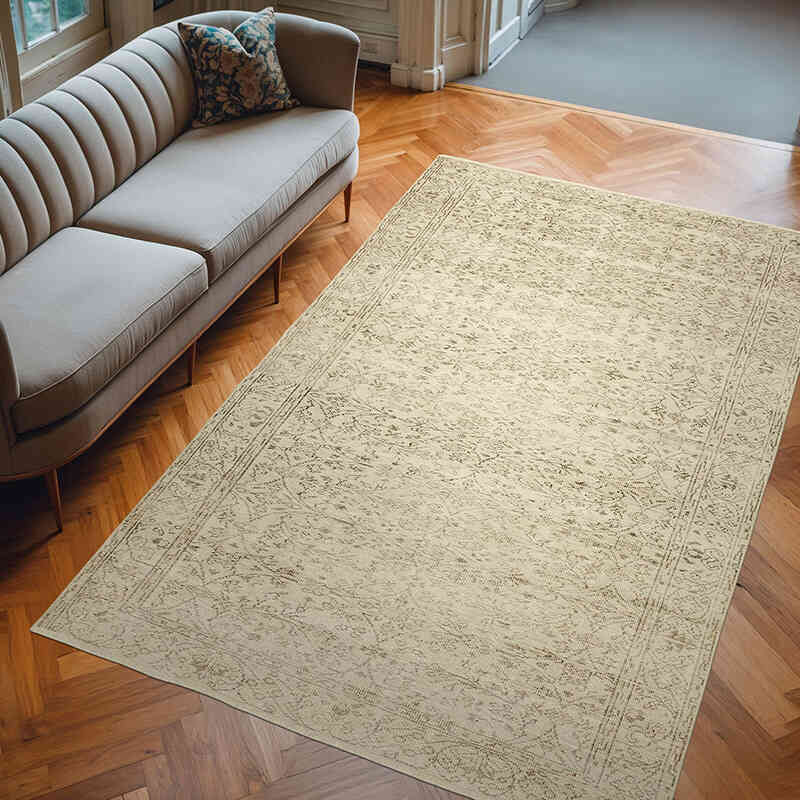 Alfombra Vintage Turca Anudada a Mano - 190 cm x 295 cm - K0055682