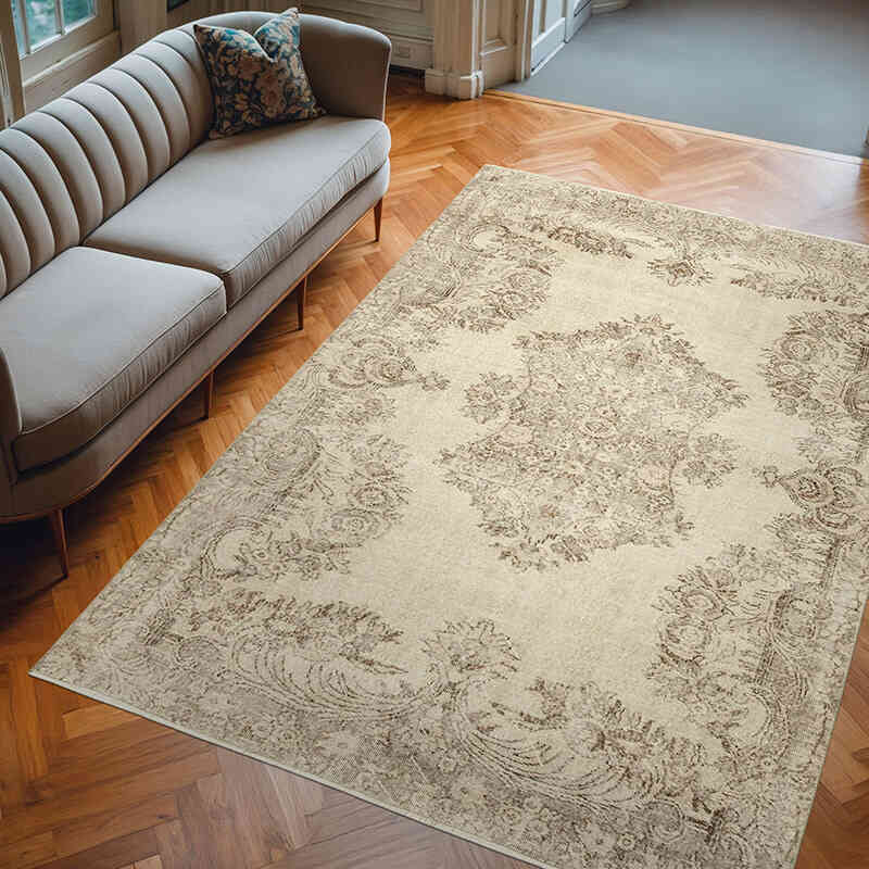 Alfombra Vintage Turca Anudada a Mano - 192 cm x 274 cm - K0055688