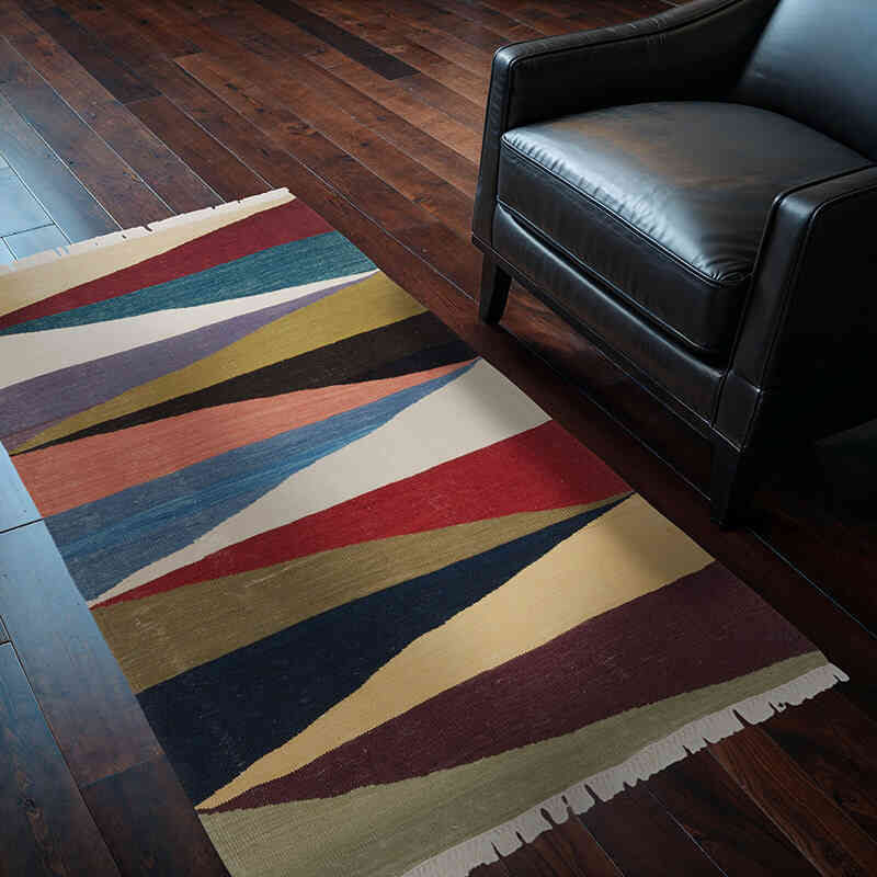 Multicolor New Handwoven Turkish Kilim Rug - 3' 8" x 5' 9" (44" x 69") - K0056003
