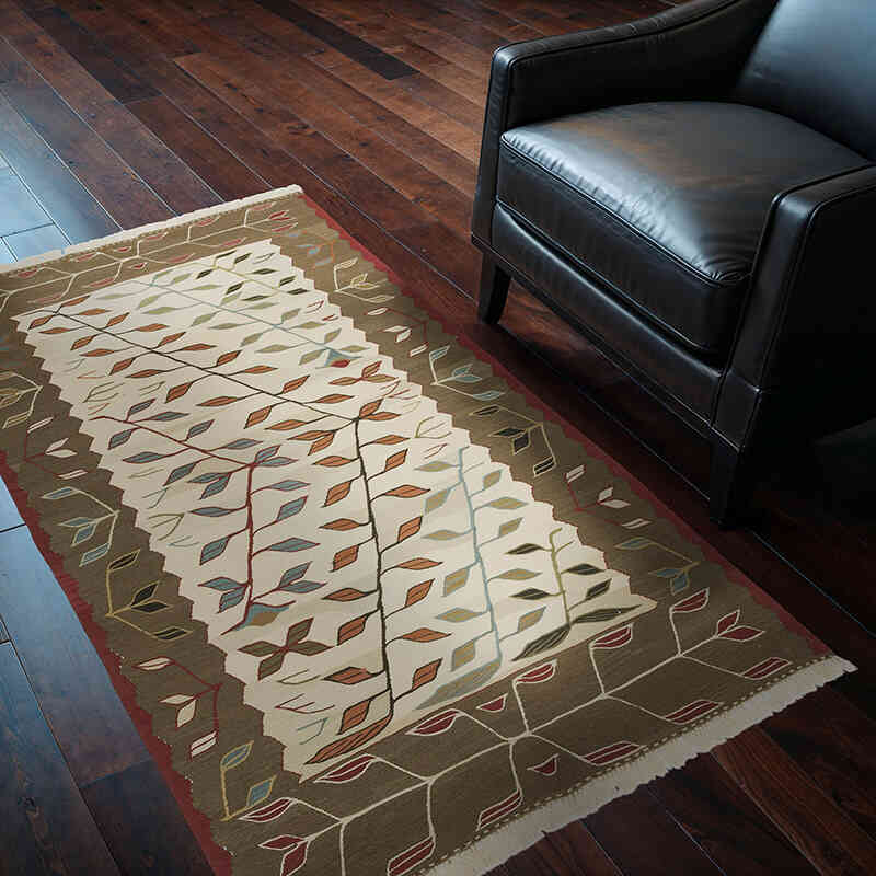New Handwoven Turkish Kilim Rug - 3' 10" x 5' 9" (46" x 69") - K0056008