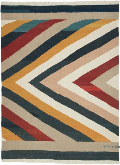 Multicolor New Handwoven Turkish Kilim Rug - 5' 11" x 7' 9" (71" x 93")