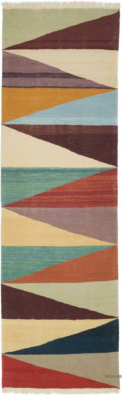 Multicolor New Handwoven Turkish Kilim Rug - 3' 6" x 11' 1" (42" x 133")