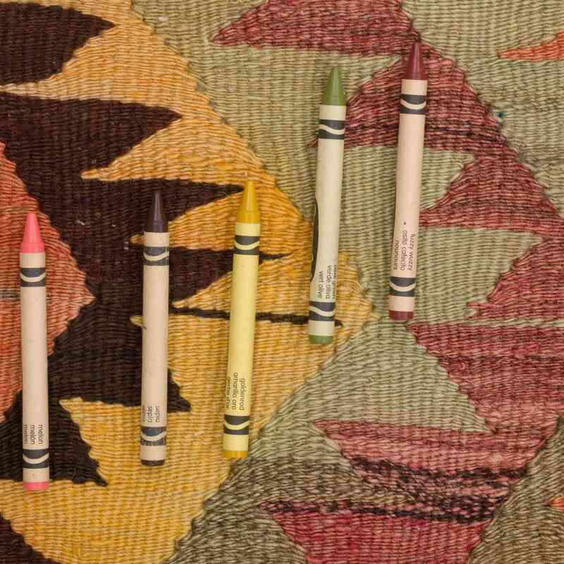 Multicolor Vintage Denizli Kilim Rug - 5' 3" x 10' 2" (63" x 122") - K0056020