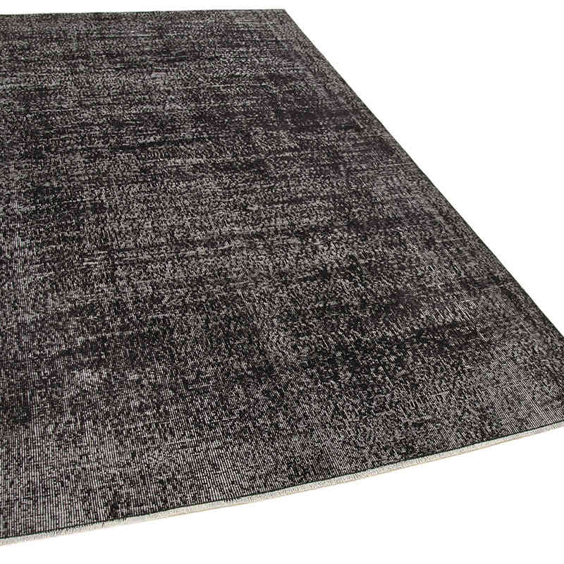 Negro Alfombra Turca Vintage Sobre-teñida - 150 cm x 261 cm - K0056054