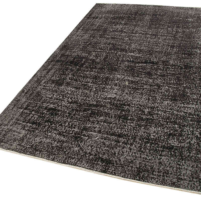 Negro Alfombra Turca Vintage Sobre-teñida - 150 cm x 261 cm - K0056054