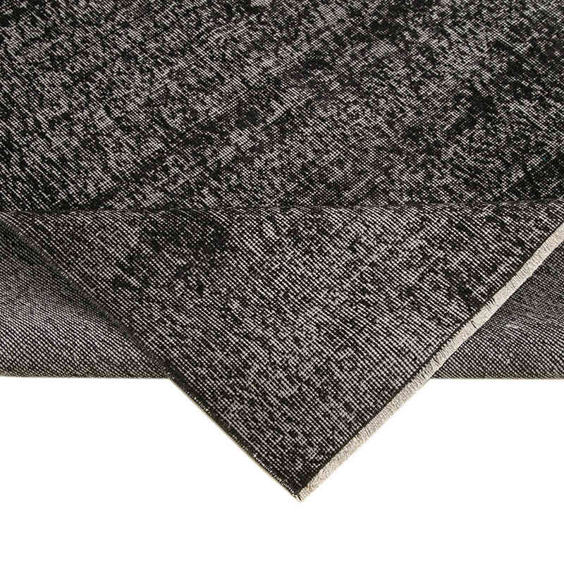 Negro Alfombra Turca Vintage Sobre-teñida - 150 cm x 261 cm - K0056054