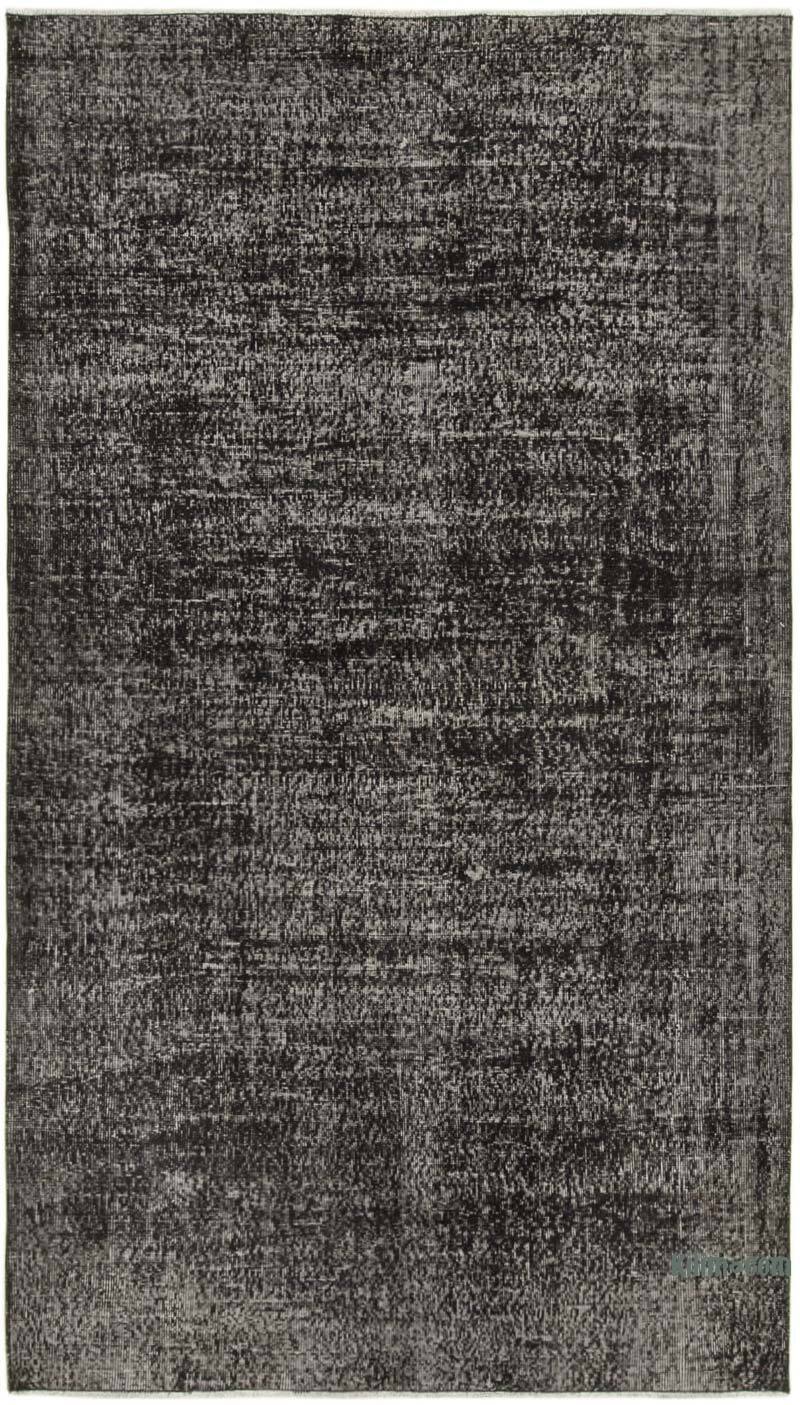 Negro Alfombra Turca Vintage Sobre-teñida - 150 cm x 261 cm - K0056054