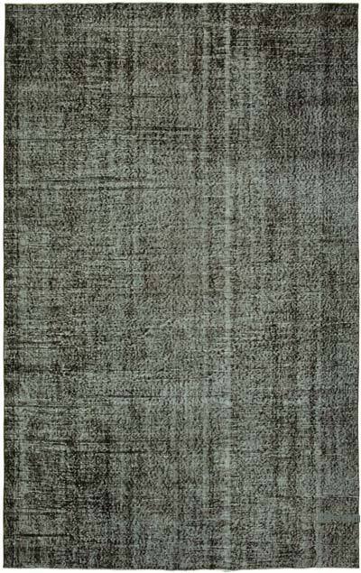 Black Over-dyed Vintage Hand-Knotted Turkish Rug - 5' 11" x 9' 5" (71" x 113")