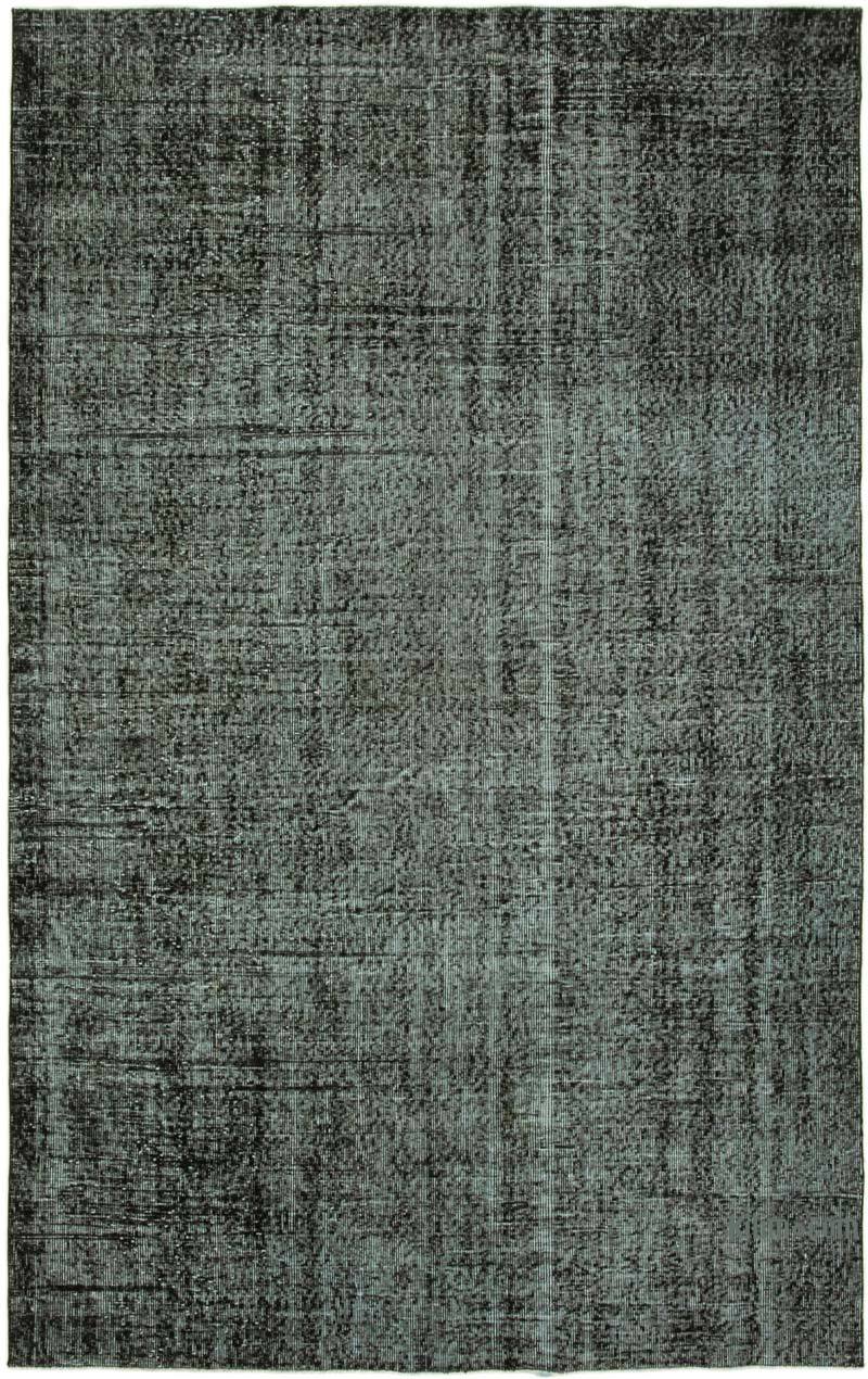 Siyah Boyalı El Dokuma Vintage Halı - 181 cm x 286 cm - K0056057