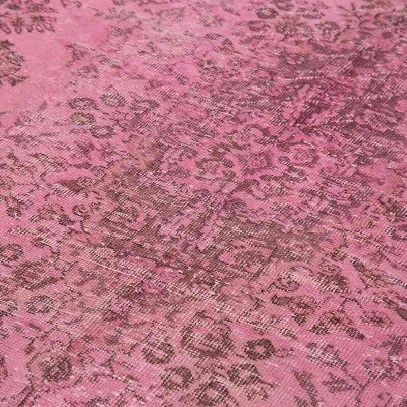 Pink Over-dyed Vintage Hand-Knotted Turkish Rug - 5' 4" x 9' 8" (64" x 116") - K0056060