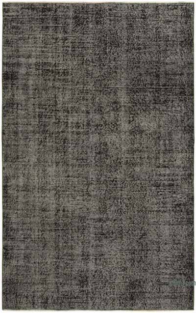 Black Over-dyed Vintage Hand-Knotted Turkish Rug - 5' 2" x 8' 3" (62" x 99")