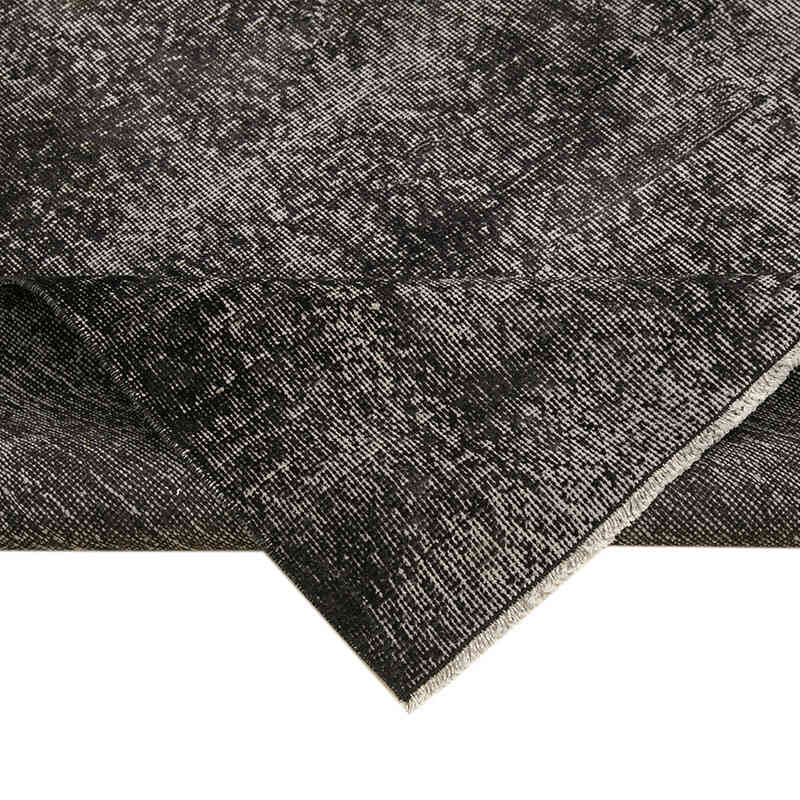 Negro Alfombra Turca Vintage Sobre-teñida - 193 cm x 294 cm - K0056070