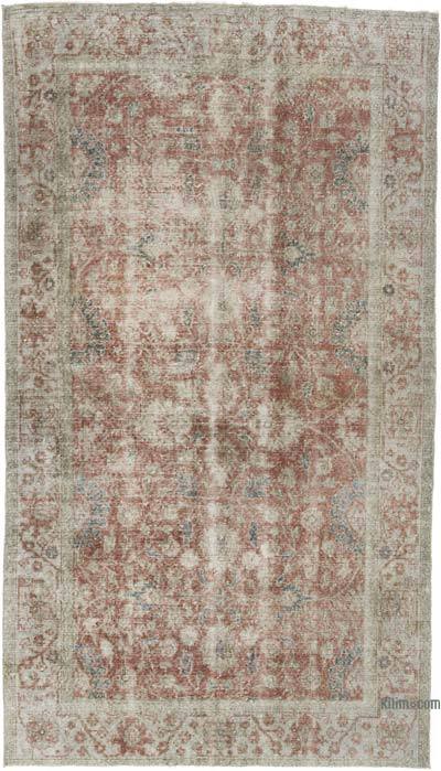 Red Vintage Turkish Hand-Knotted Rug - 4' 11" x 8' 8" (59" x 104")
