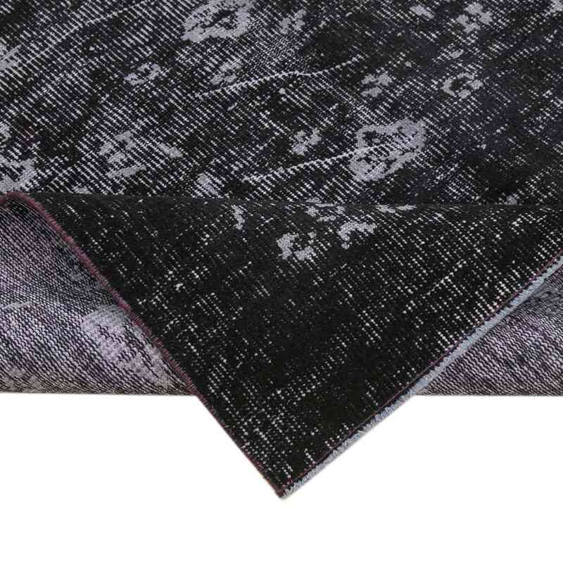 Black Over-dyed Vintage Hand-Knotted Turkish Rug - 5' 2" x 8' 9" (62" x 105") - K0056075