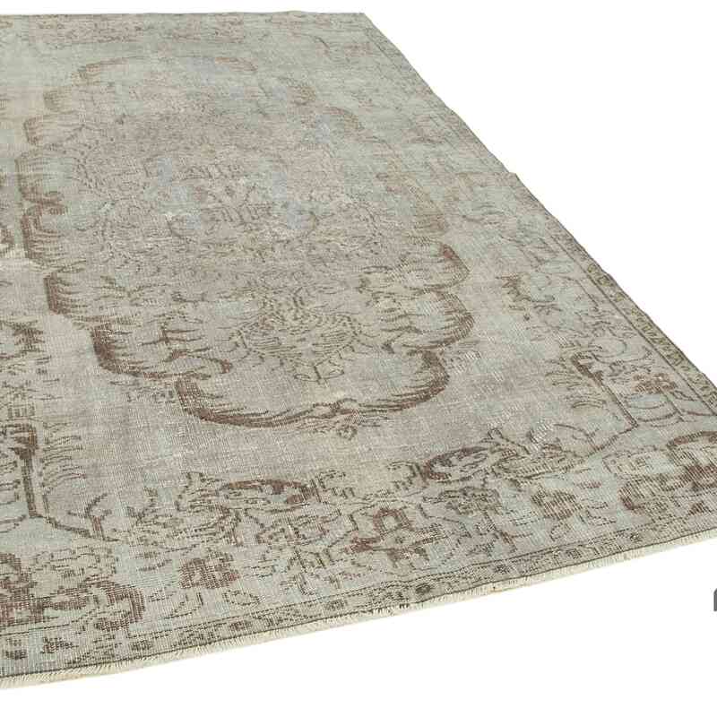 Grey Over-dyed Vintage Hand-Knotted Turkish Rug - 5' 7" x 9'  (67" x 108") - K0056081