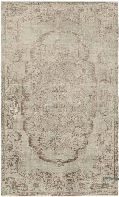 Gray Over-dyed Vintage Hand-Knotted Turkish Rug - 5' 7" x 9'  (67" x 108")