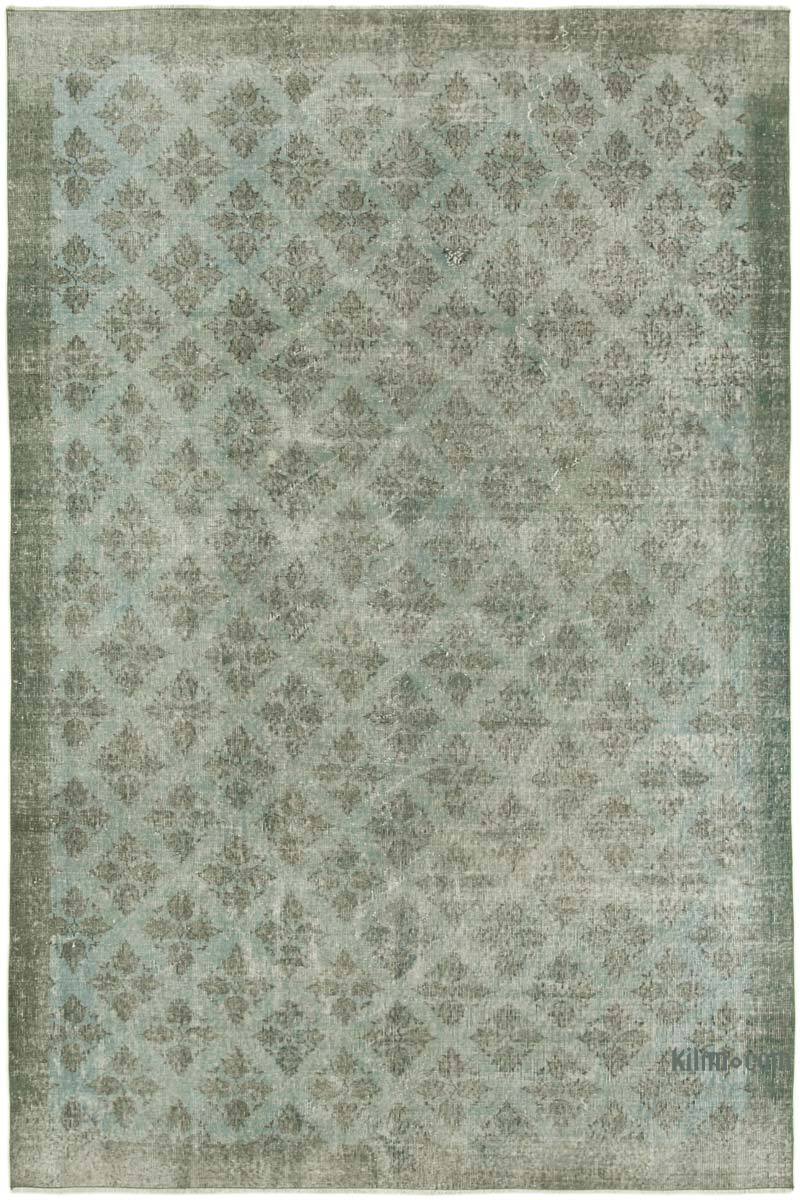 Blue Over-dyed Vintage Hand-Knotted Turkish Rug - 6' 9" x 10' 1" (81" x 121") - K0056084