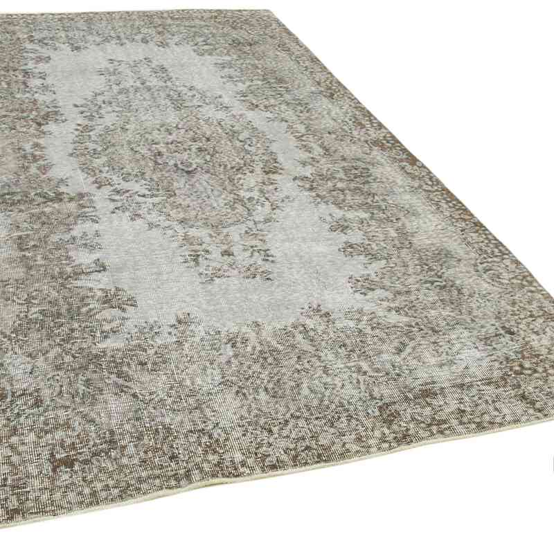 Grey Over-dyed Vintage Hand-Knotted Turkish Rug - 5' 6" x 9' 5" (66" x 113") - K0056093