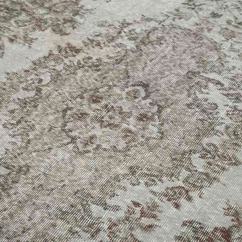 Grey Over-dyed Vintage Hand-Knotted Turkish Rug - 5' 6" x 9' 5" (66" x 113") - K0056093