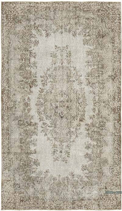 Gris Alfombra Turca Vintage Sobre-teñida - 168 cm x 288 cm