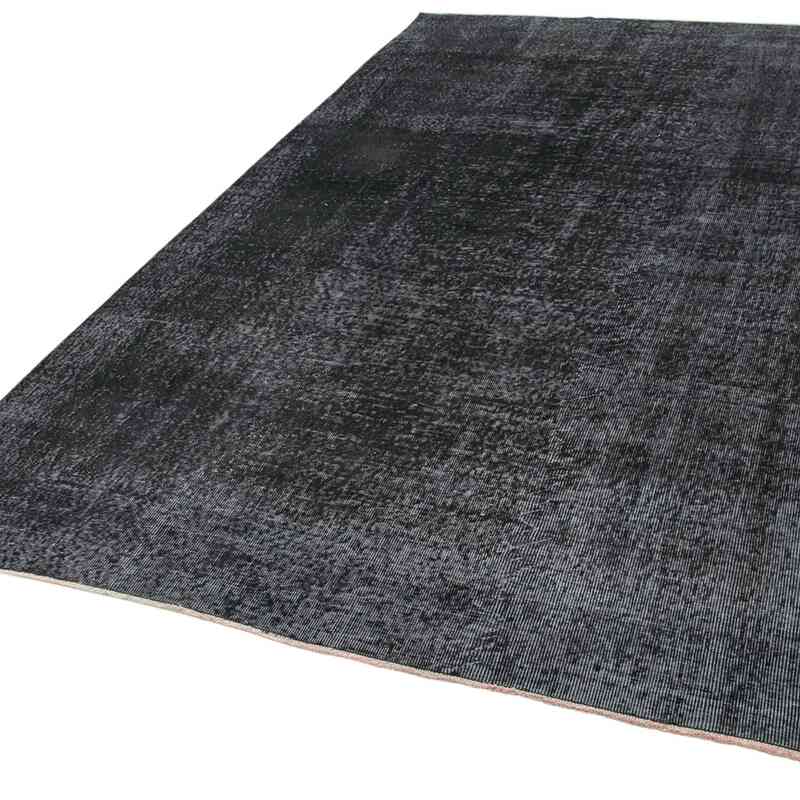 Black Over-dyed Vintage Hand-Knotted Turkish Rug - 6' 2" x 10' 4" (74" x 124") - K0056096