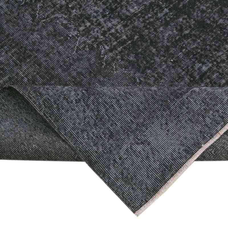 Black Over-dyed Vintage Hand-Knotted Turkish Rug - 6' 2" x 10' 4" (74" x 124") - K0056096