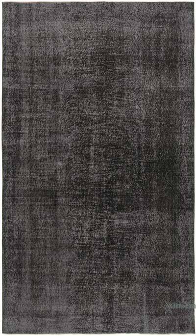 Siyah Boyalı El Dokuma Vintage Halı - 189 cm x 316 cm