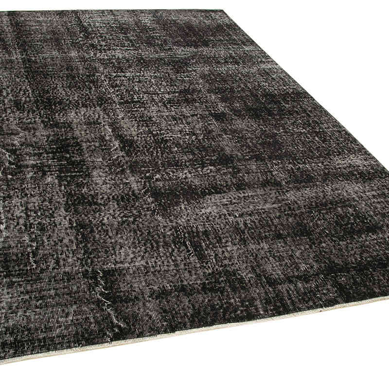 Siyah Boyalı El Dokuma Vintage Halı - 201 cm x 273 cm - K0056107