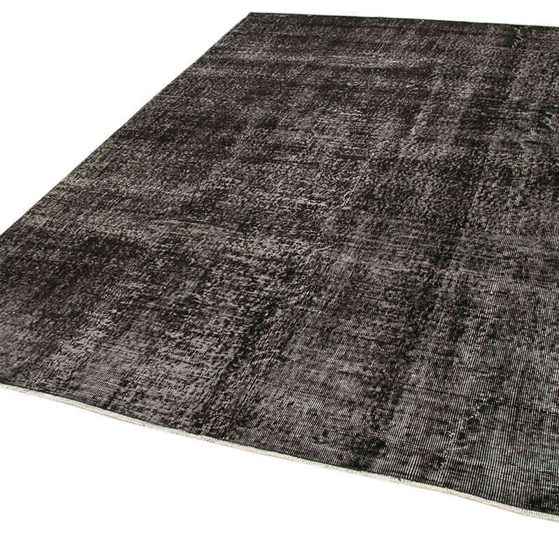 Siyah Boyalı El Dokuma Vintage Halı - 201 cm x 273 cm - K0056107