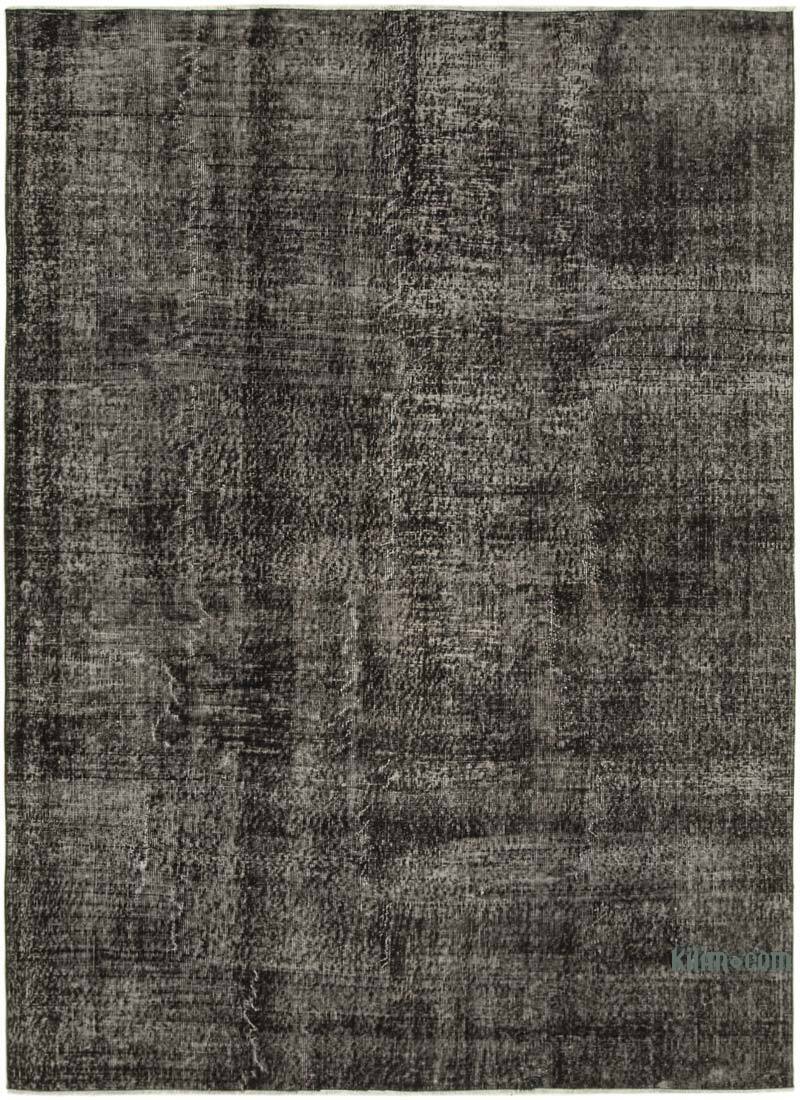 Siyah Boyalı El Dokuma Vintage Halı - 201 cm x 273 cm - K0056107