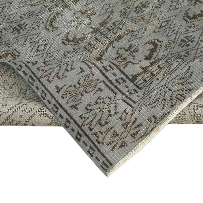 Grey Over-dyed Vintage Hand-Knotted Turkish Rug - 5' 9" x 9'  (69" x 108") - K0056111