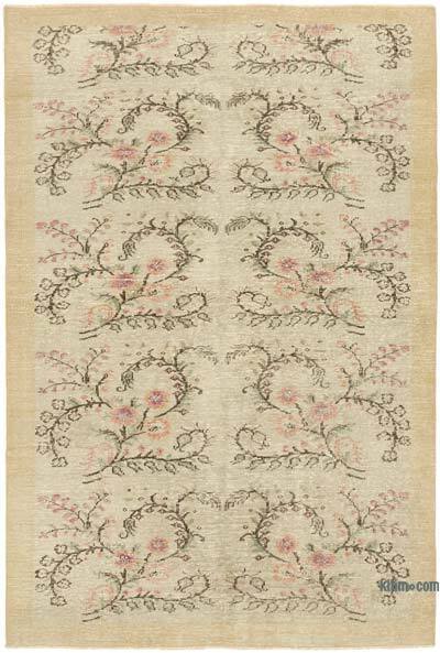 Beige Alfombra Vintage Turca Anudada a Mano - 181 cm x 267 cm