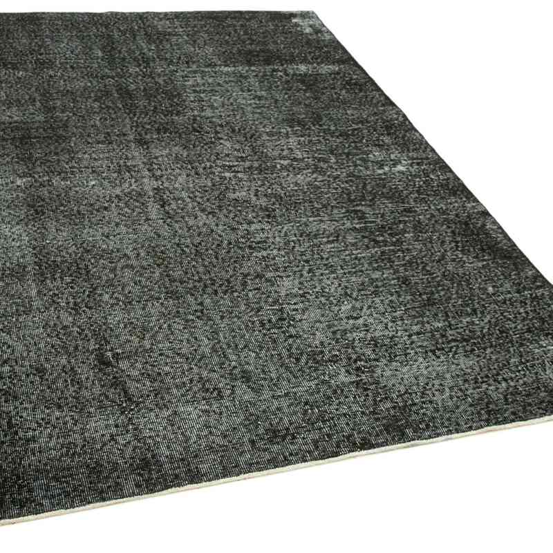 Black Over-dyed Vintage Hand-Knotted Turkish Rug - 5' 7" x 8' 4" (67" x 100") - K0056116