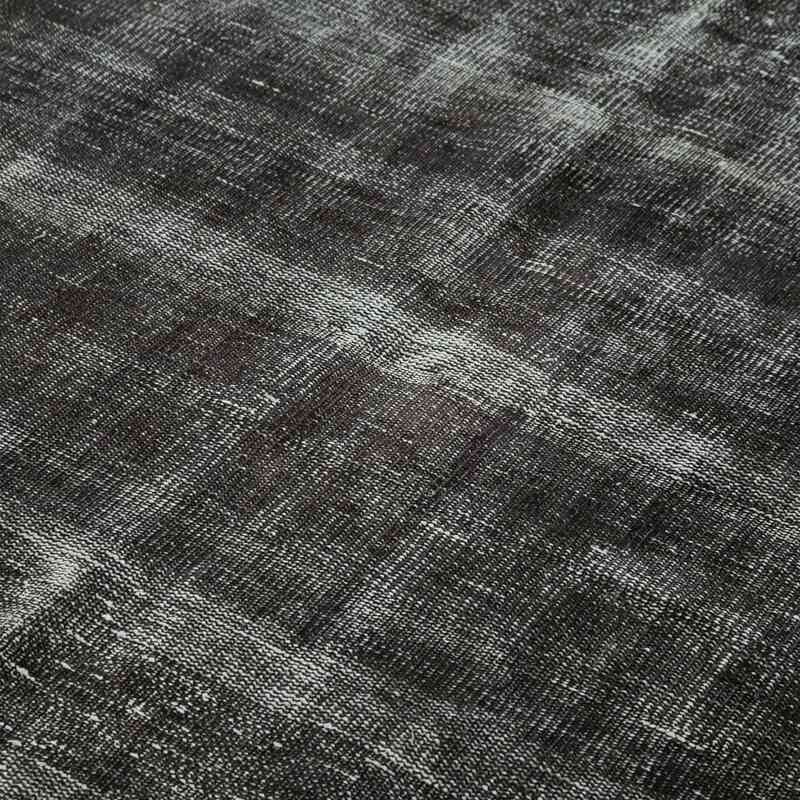 Black Over-dyed Vintage Hand-Knotted Turkish Rug - 5' 9" x 9' 1" (69" x 109") - K0056119