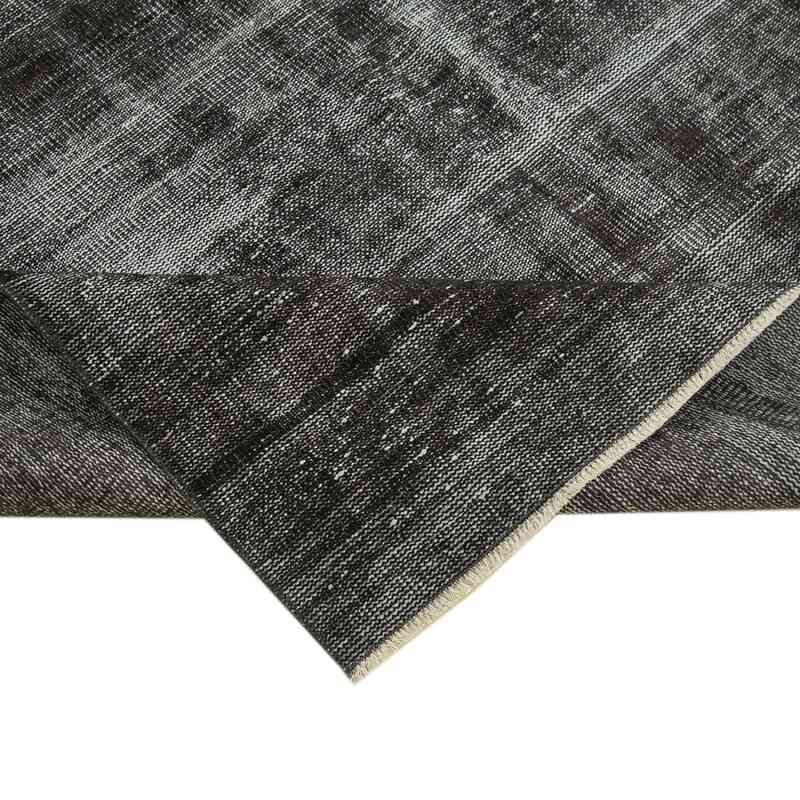 Black Over-dyed Vintage Hand-Knotted Turkish Rug - 5' 9" x 9' 1" (69" x 109") - K0056119