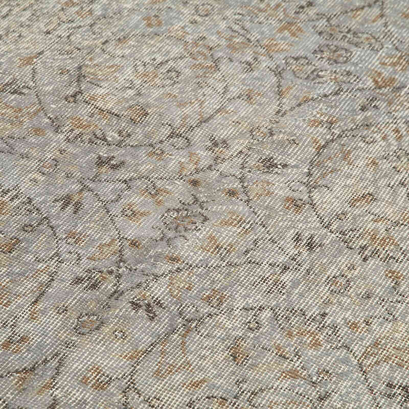 Gri Boyalı El Dokuma Vintage Halı - 138 cm x 263 cm - K0056121