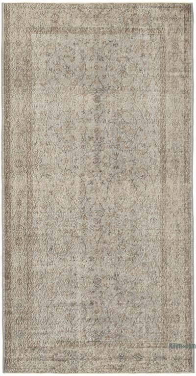 Gray Over-dyed Vintage Hand-Knotted Turkish Rug - 4' 6" x 8' 8" (54" x 104")