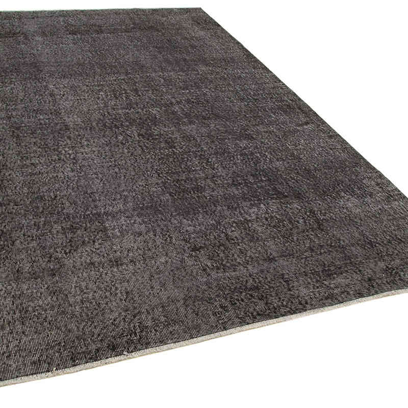 Siyah Boyalı El Dokuma Vintage Halı - 197 cm x 295 cm - K0056133