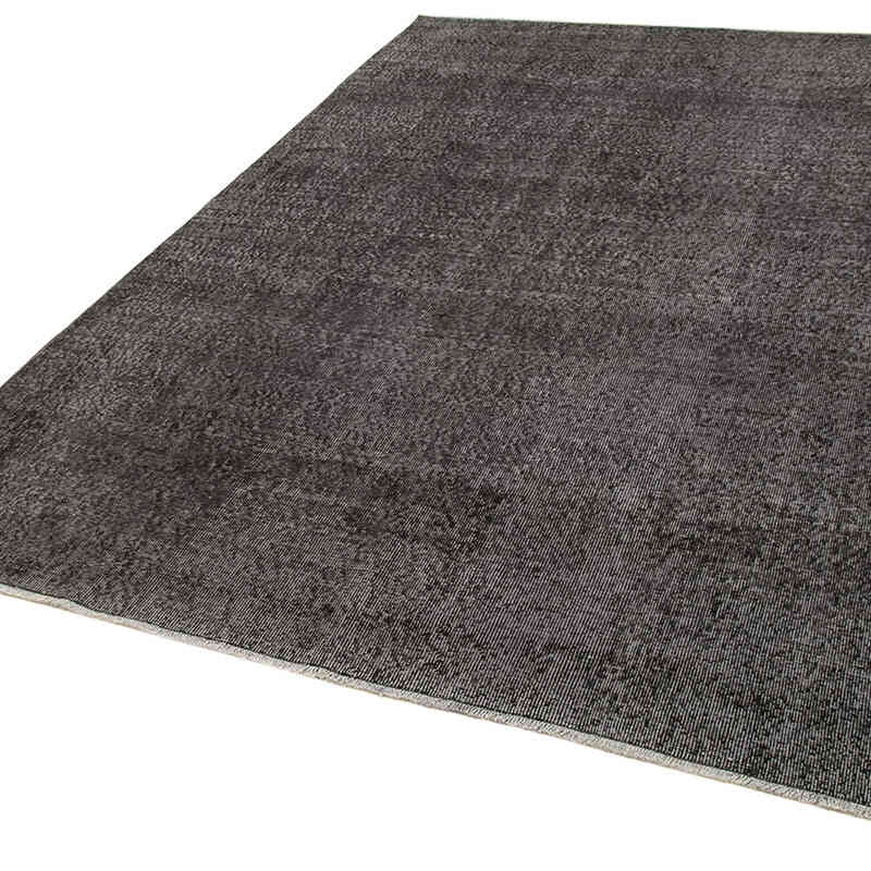 Siyah Boyalı El Dokuma Vintage Halı - 197 cm x 295 cm - K0056133