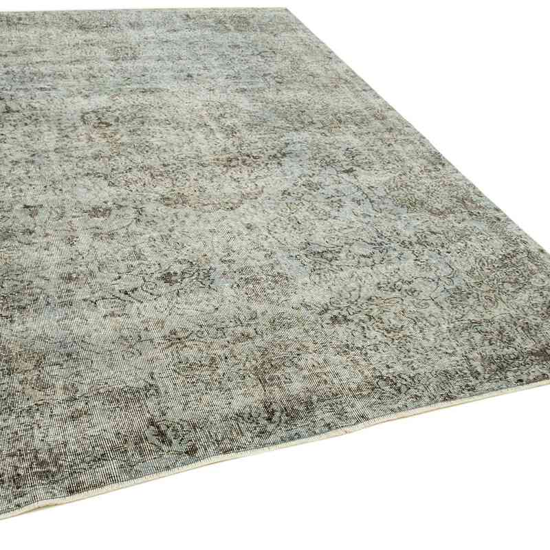 Grey Over-dyed Vintage Hand-Knotted Turkish Rug - 6' 7" x 9' 7" (79" x 115") - K0056135