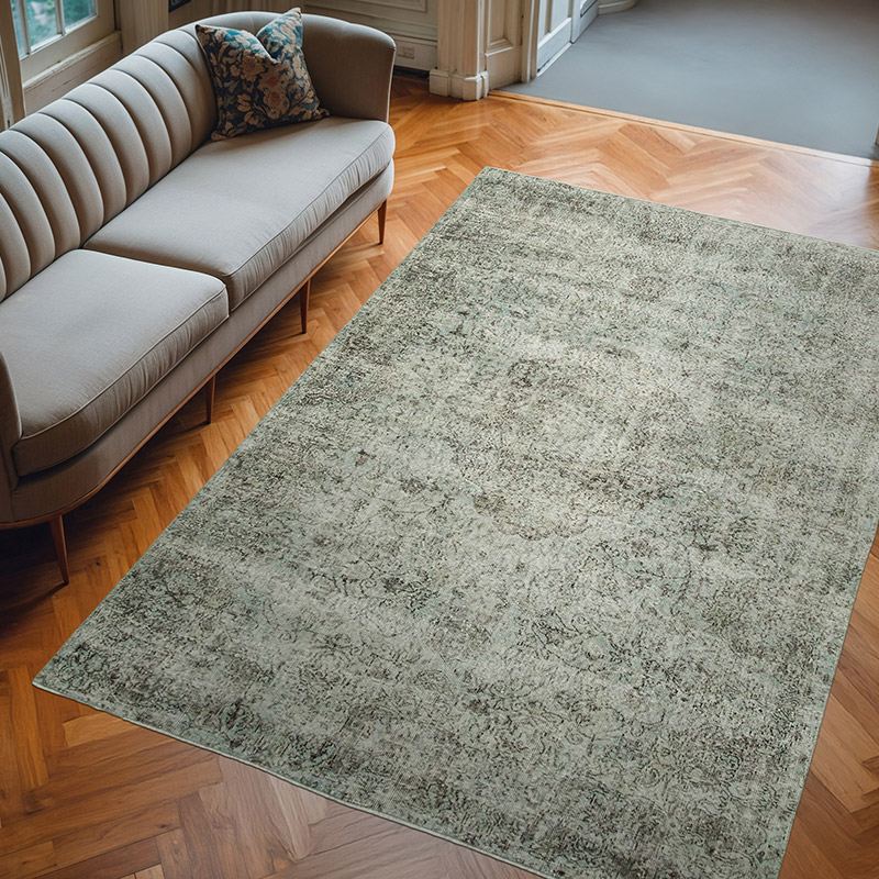 Boyalı El Dokuma Vintage Halı - 201 cm x 292 cm - K0056135